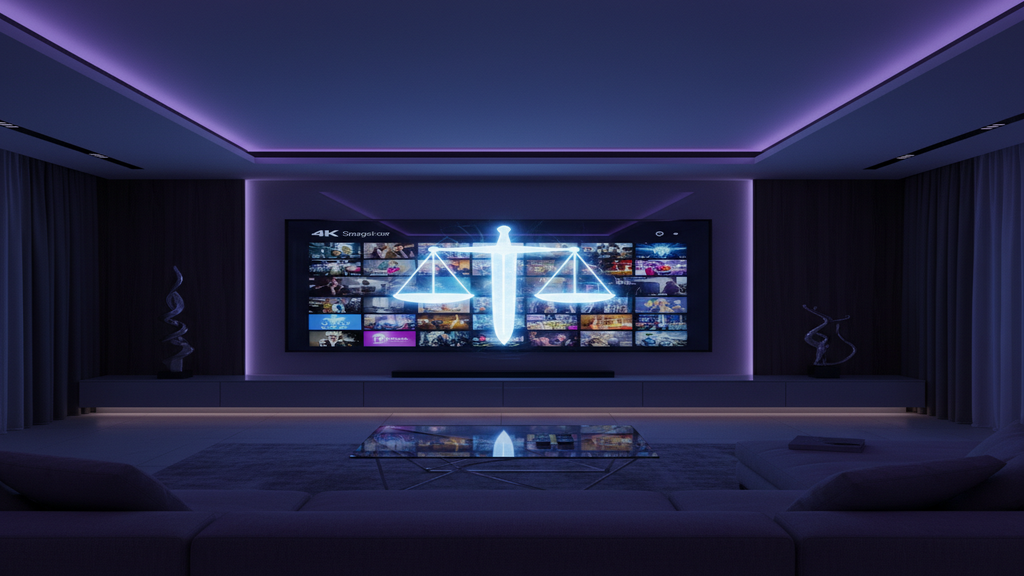 Illustration montrant un cadenas sur un écran TV pour symboliser la question : abonnement IPTV légal ou illégal ?