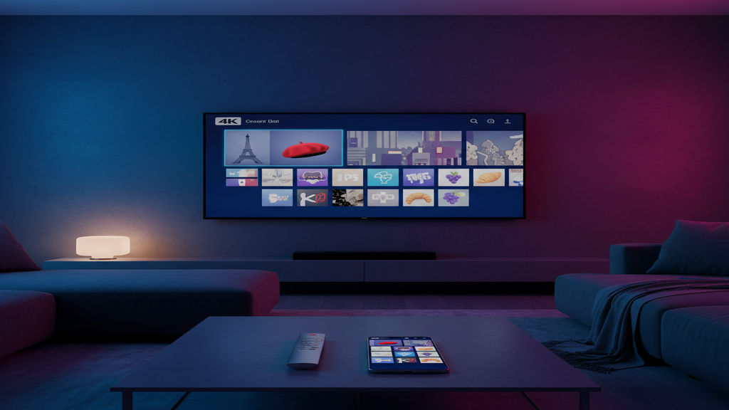 Sélection de logos de chaînes françaises sur un écran pour illustrer le choix d'un fournisseur IPTV