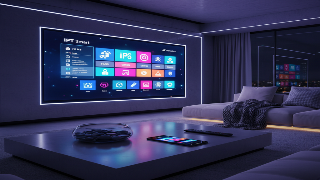 Un homme choisissant son iptv abonement sur une Smart TV moderne